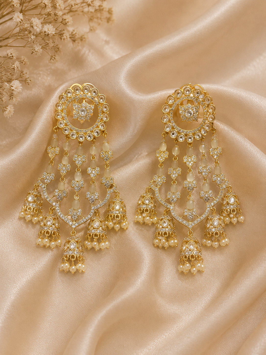 Ivory Butterfly Multi Jhumki Earrings