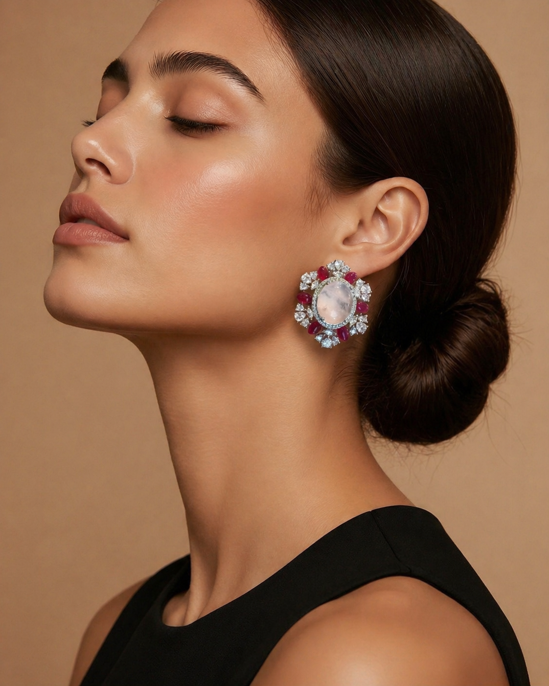 Rosé Royale Floral Stud Earrings