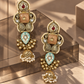 Turquoise Meenakari Jhumka Earrings