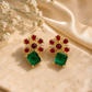 Riva Emerald & Ruby Floral Necklace and Earrings Set