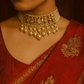 Regal White Polki & Pearl Bridal Set