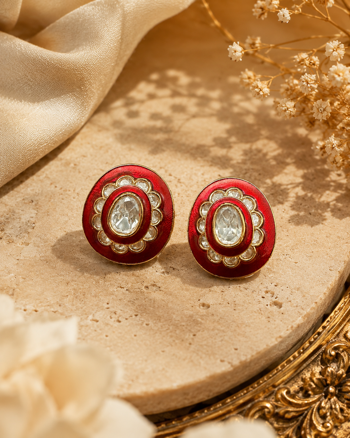 Enamel Kundan Studs