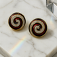Luxe Spiral Enamel & Diamond Stud Earrings