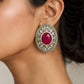 Regal Ruby Oval Stud Earrings