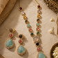Multicolour Gemstone Statement Necklace & Earrings Set