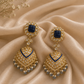 Royal Blue Kundan Jhumka Earrings