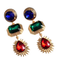 Regal Multi-Gem Statement Drop Earrings