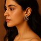 Luxe Spiral Enamel & Diamond Stud Earrings