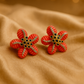 Vibrant Coral Starfish Earrings