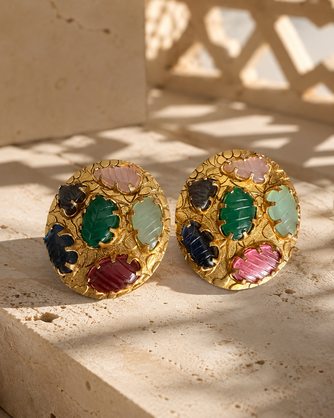 Navratan Mosaic Statement Studs