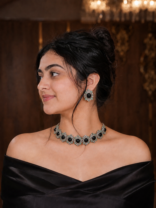 Midnight Bloom Onyx Necklace