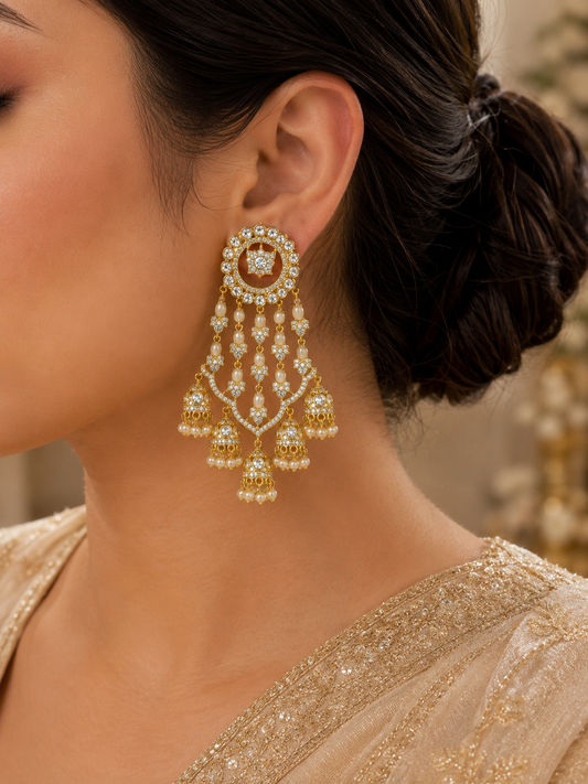 Ivory Butterfly Multi Jhumki Earrings