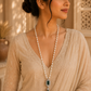 Zareen Emerald Pearl Tassel Necklace
