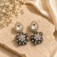 Noor Grey Floral Kundan Necklace & Earrings Set