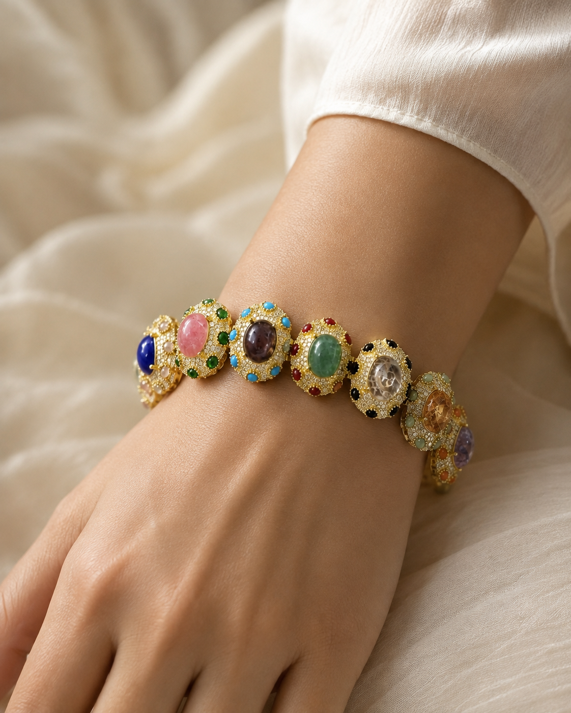 Navratna Royale Statement Bracelet