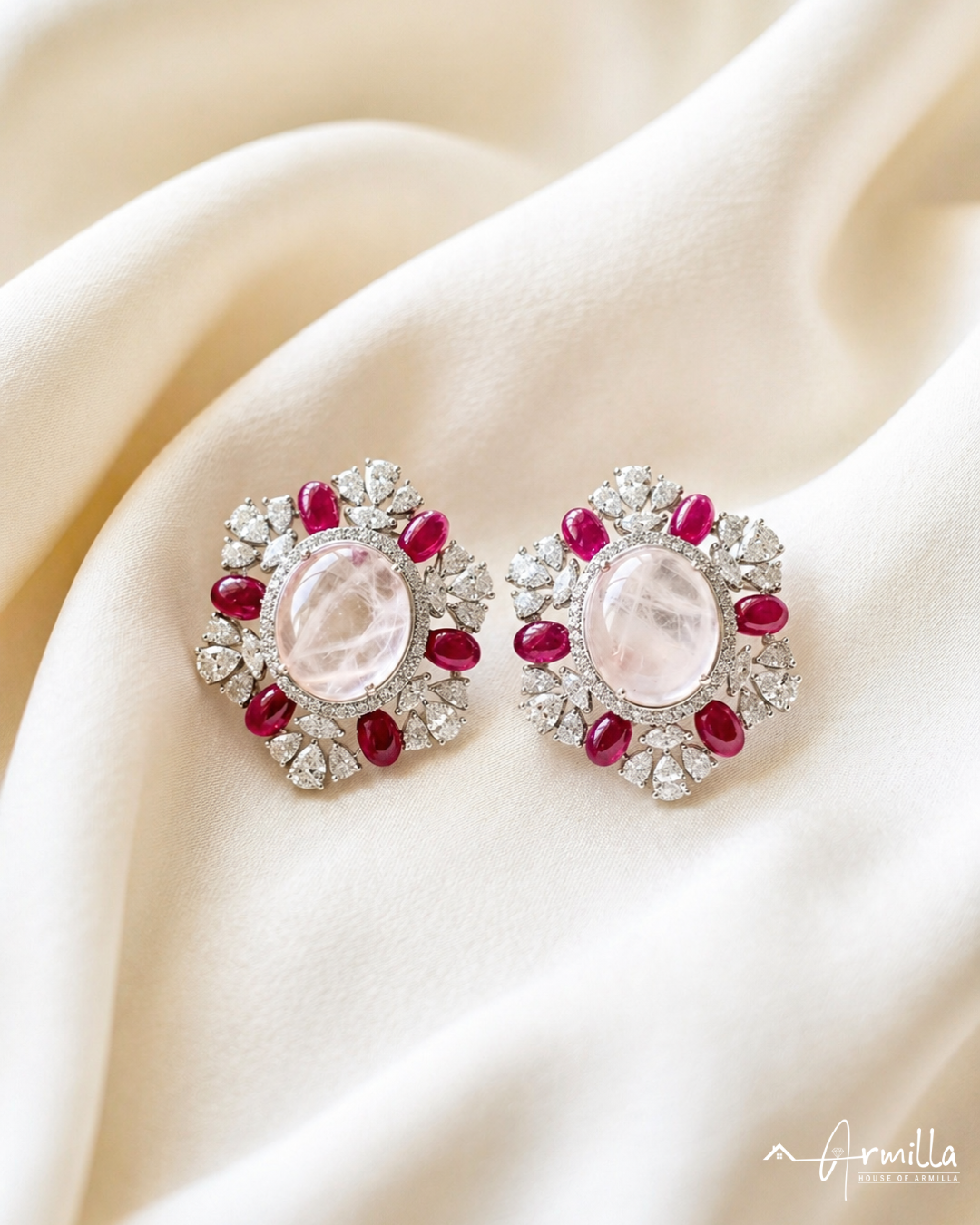 Rosé Royale Floral Stud Earrings