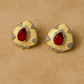 Enamel & Gemstone Teardrop Statement Studs