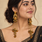 Amber Peacock Tassel Earrings