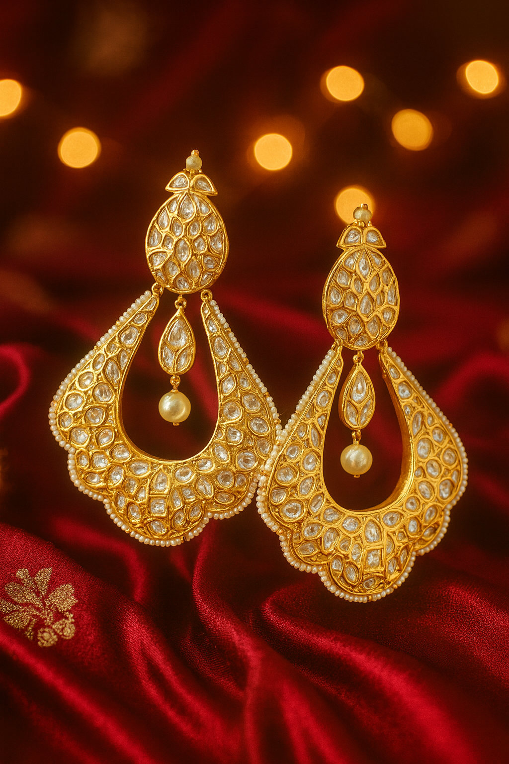 Timeless Kundan Chandbali Earrings