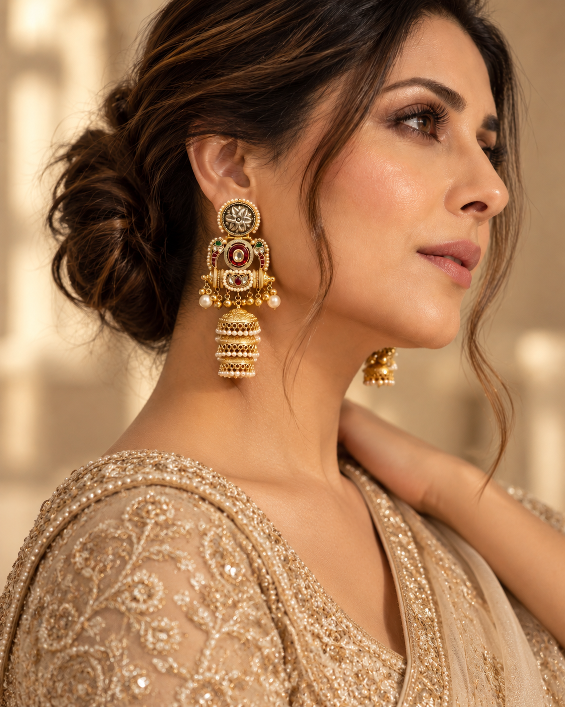 Heritage Triple Jhumka Earrings
