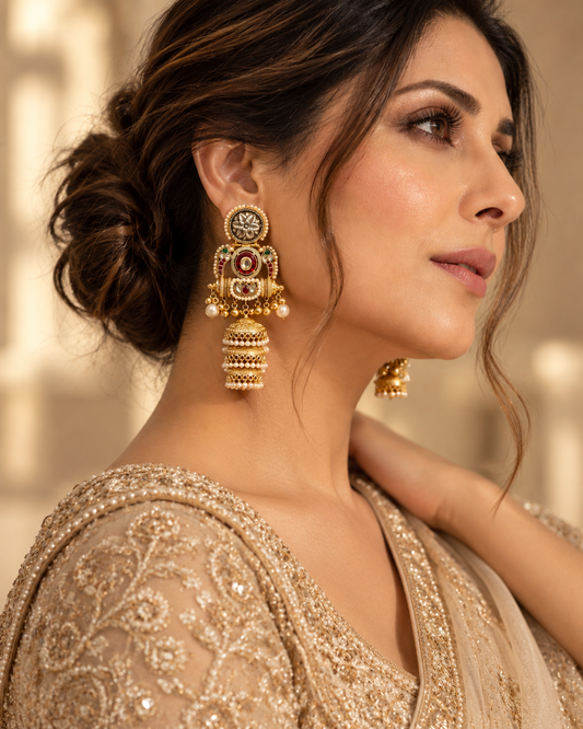 Heritage Triple Jhumka Earrings