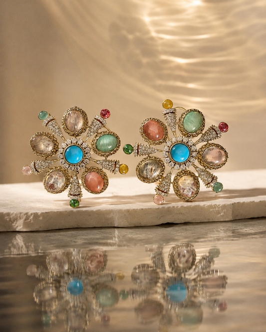 Celestial Bloom Multicolour Statement Earrings