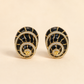 Midnight Noir Spiral Statement Stud Earrings