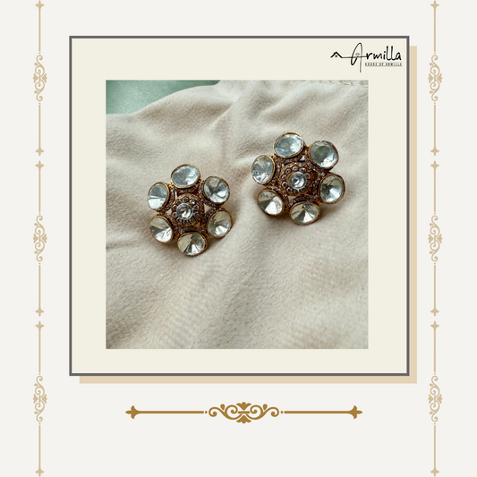 Celestial Kundan Blossom Studs