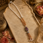 Gulnaar Peach Beaded Pearl Tassel Necklace