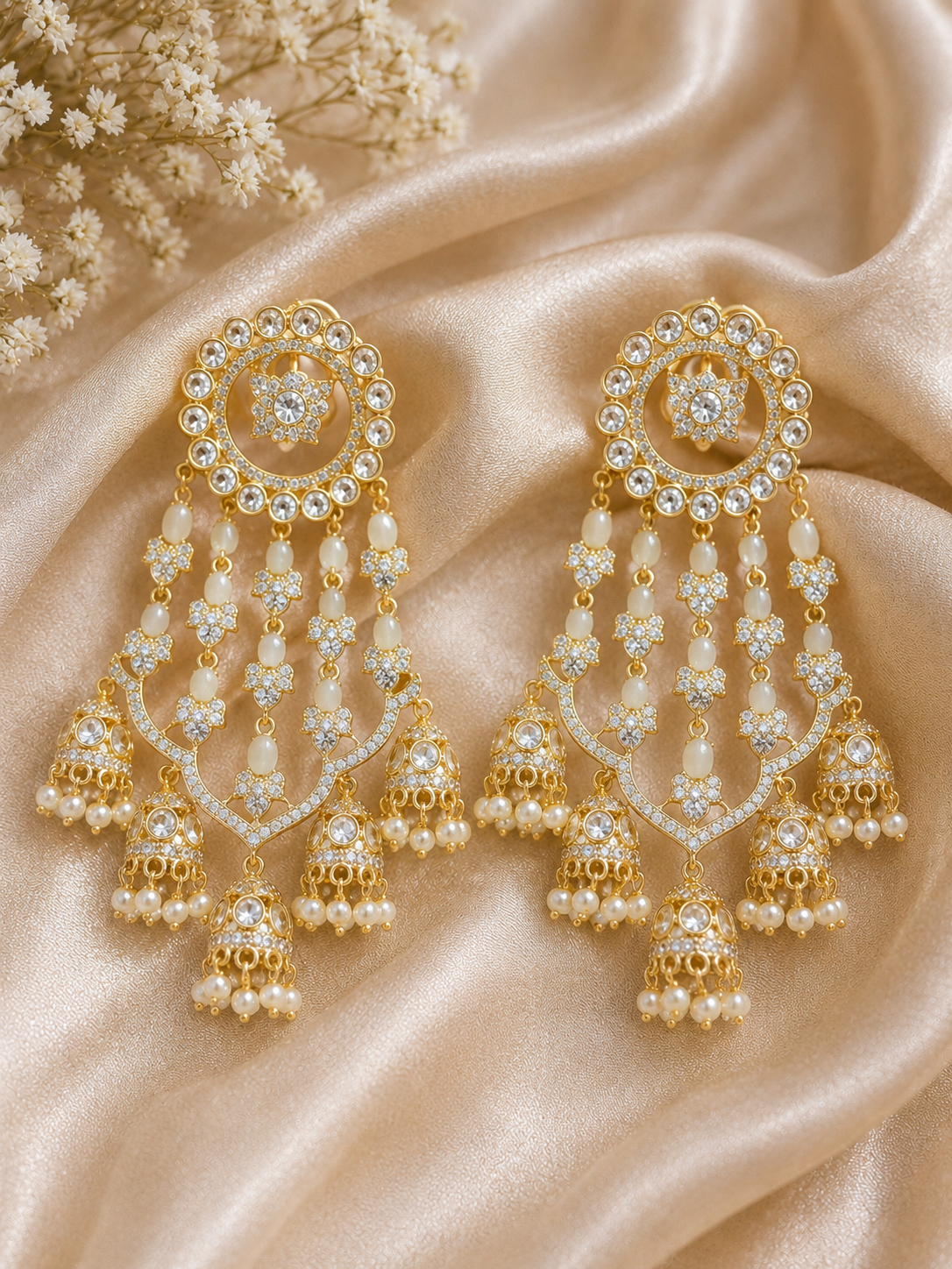 Ivory Butterfly Multi Jhumki Earrings