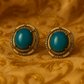 Celestial Glow – Turquoise & Smoky Quartz Stud Earrings
