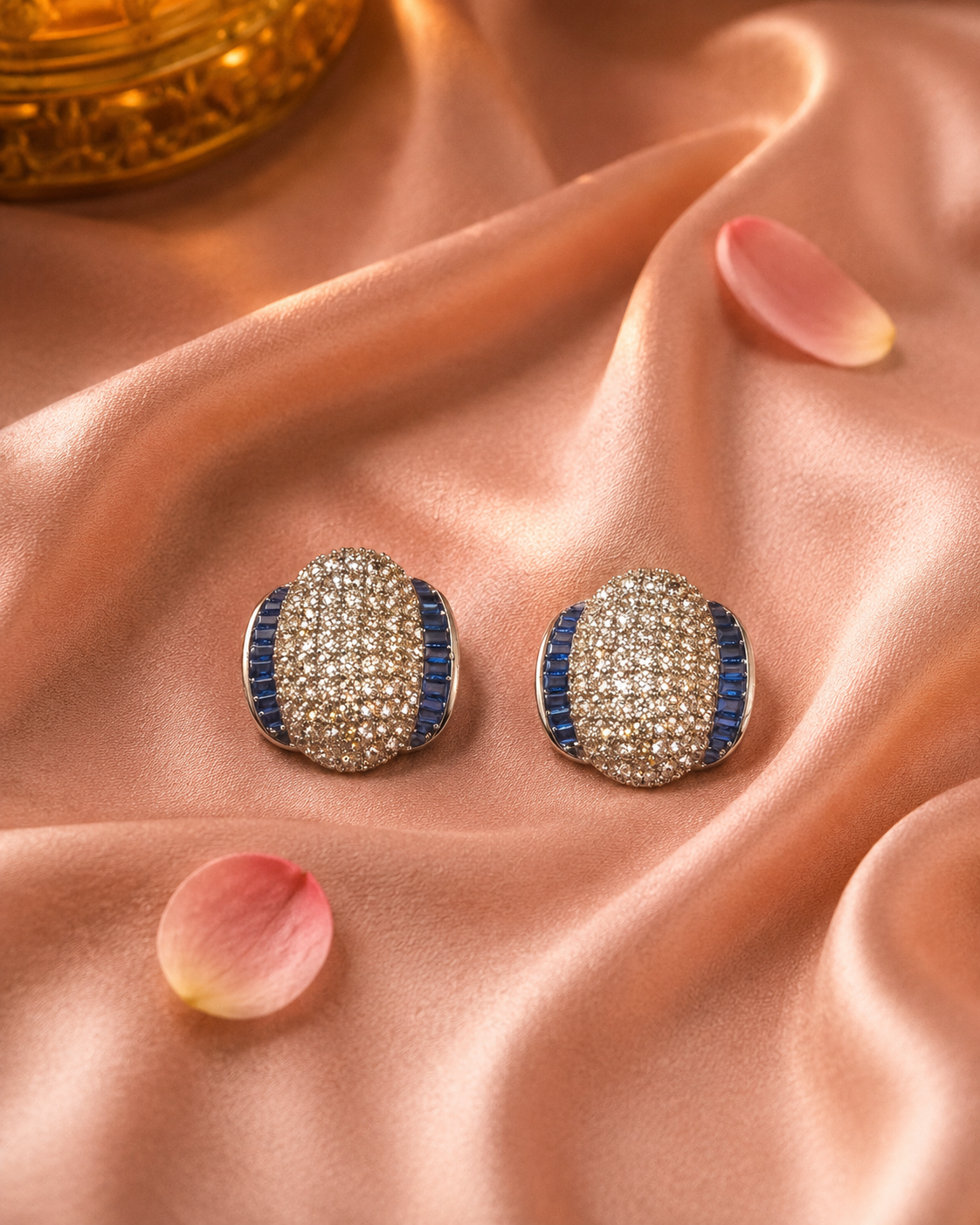 Crystal Oval Stud Earrings