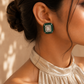 Emerald Luxe Cushion Stud Earrings