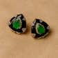 Enamel & Gemstone Teardrop Statement Studs
