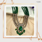 Majestic Emerald Kundan Polki Bridal Set