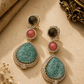 Multicolour Gemstone Statement Necklace & Earrings Set