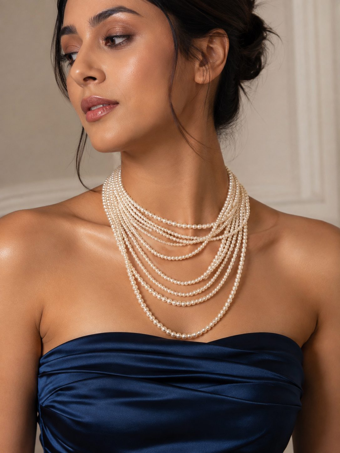 Cascading Pearl Statement Necklace