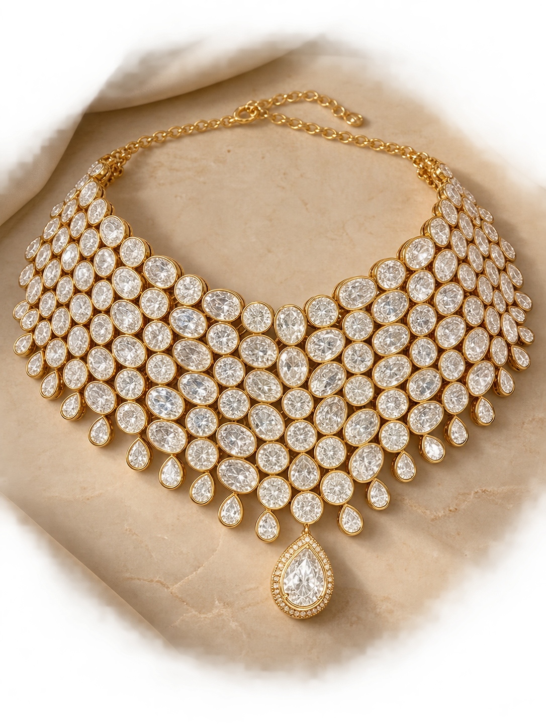 The Maharani Polki Necklace & Earrings Set