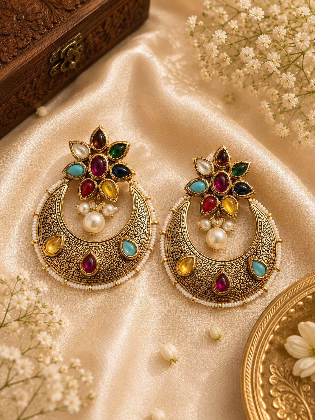 Navrangi Heritage Chandbali Earrings
