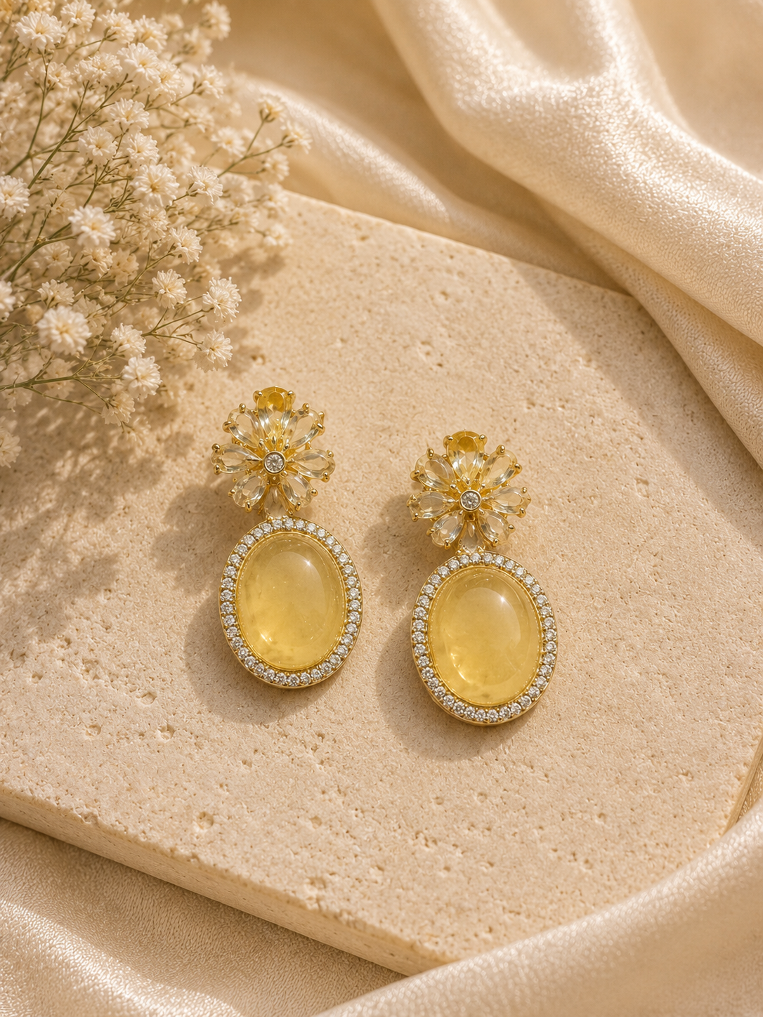 Aurelia Yellow Semi-Precious Stone Necklace & Earrings