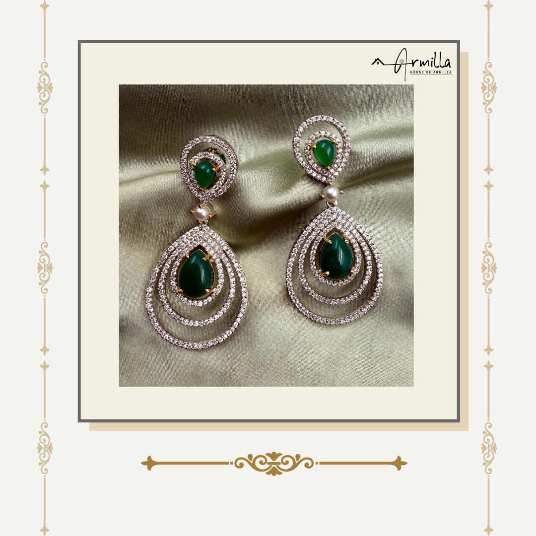 Ethereal Radiance Teardrop Earrings – Emerald & Ruby Edition