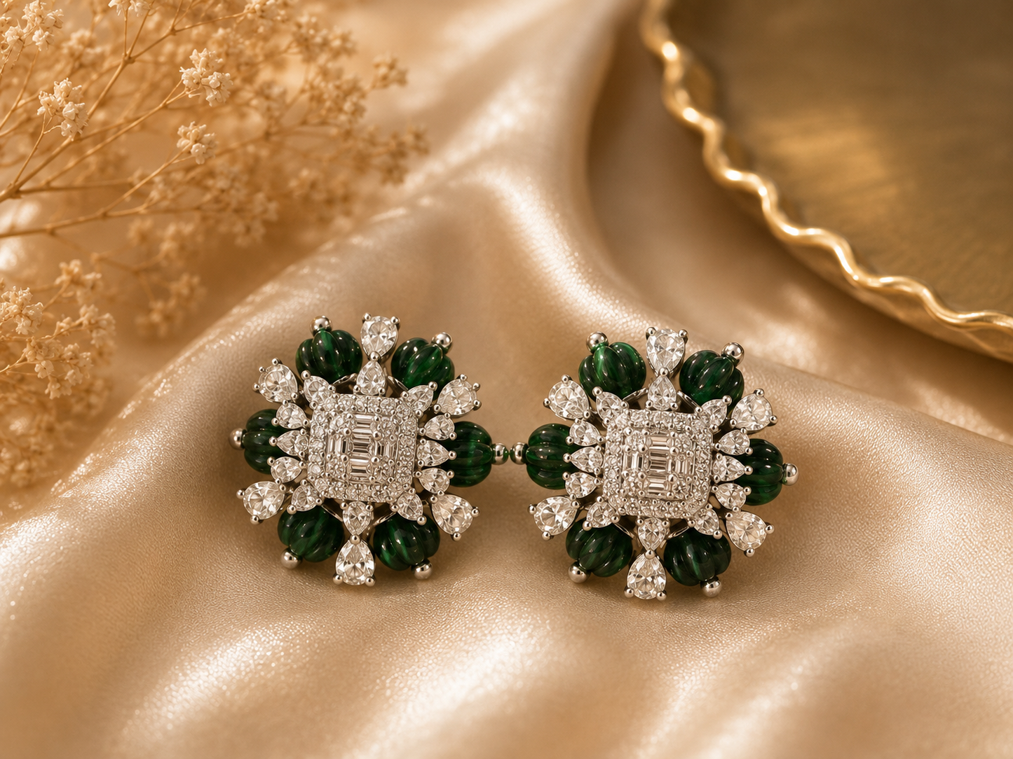 Emerald Bloom Studs