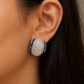 Crystal Oval Stud Earrings