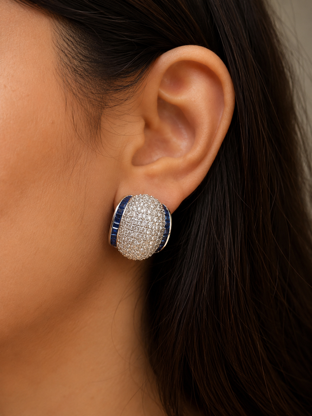 Crystal Oval Stud Earrings