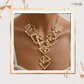 Golden Symphony – Contemporary Geometric Statement Necklace