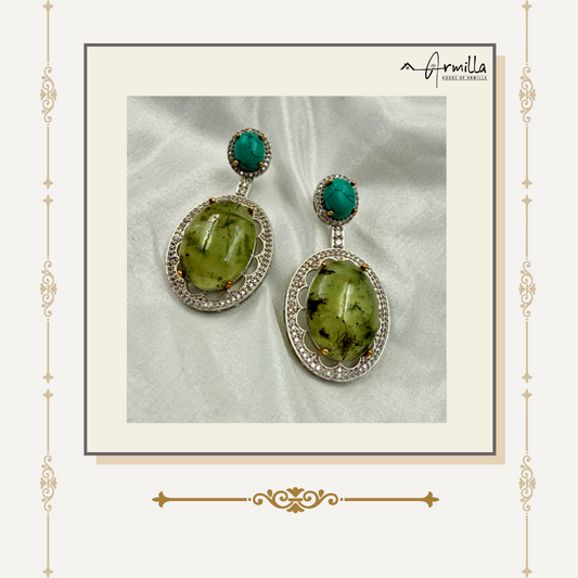 Majestic Green & Turquoise Dangler Earrings