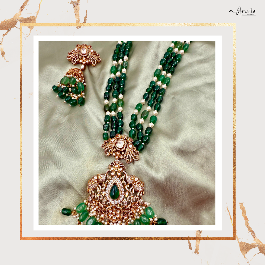 Royal Emerald Kundan Necklace – A Timeless Statement of Elegance