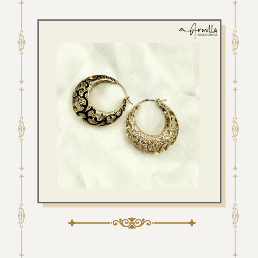 Eternal Crescent – Vintage Filigree Hoop Earrings