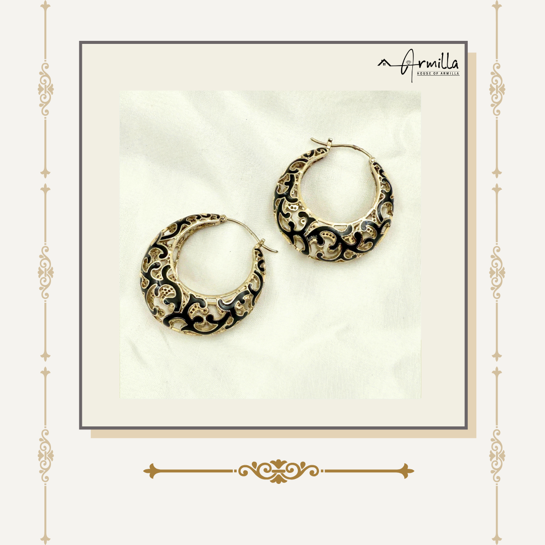 Eternal Crescent – Vintage Filigree Hoop Earrings