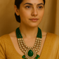 Majestic Emerald Kundan Polki Bridal Set